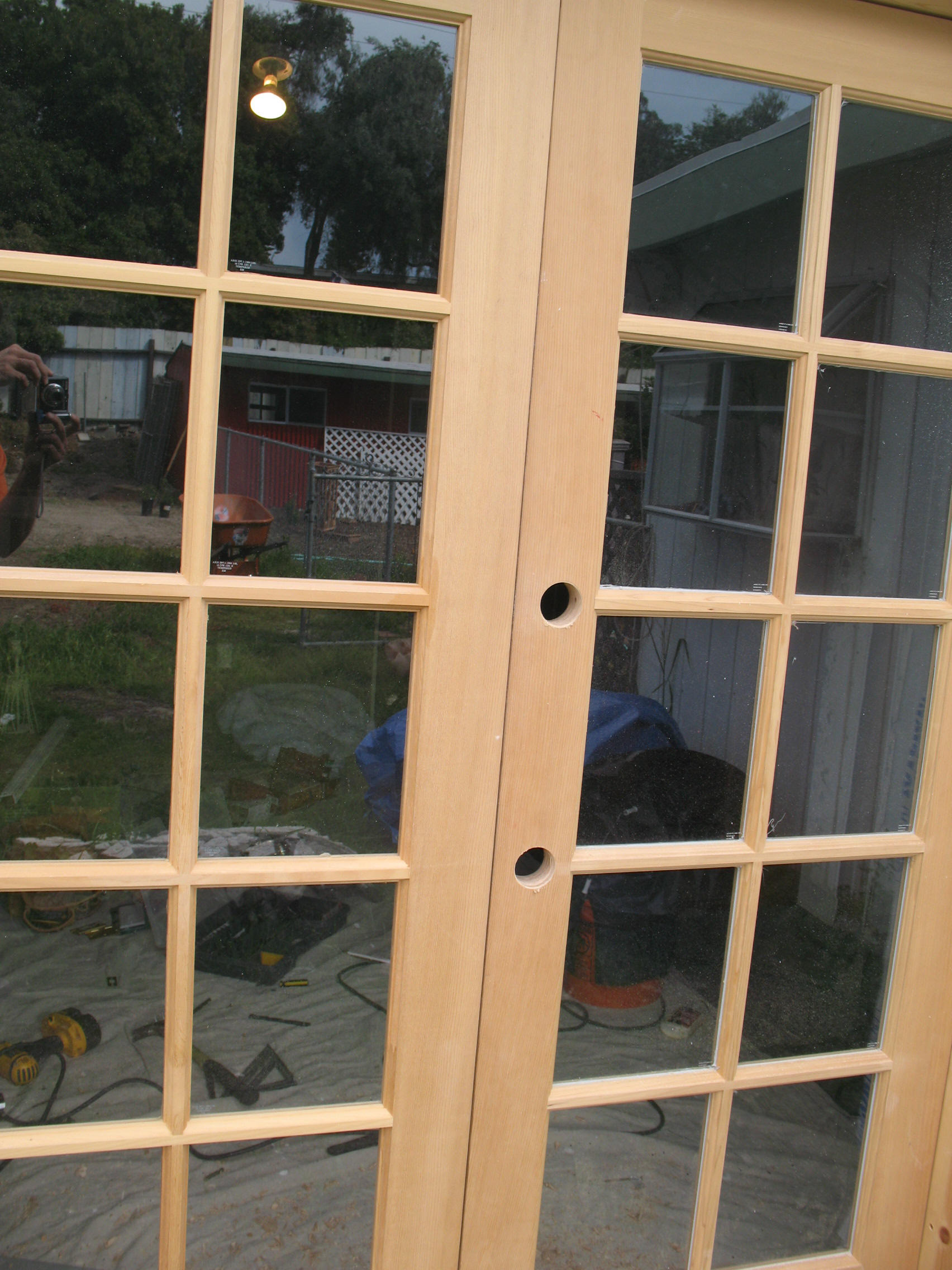 Wood French Door Install Drilling For Knobs And Hardware